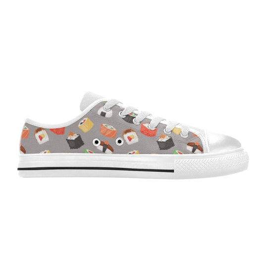 Sushi Print Design LKS307 Women's White Low Top Shoes