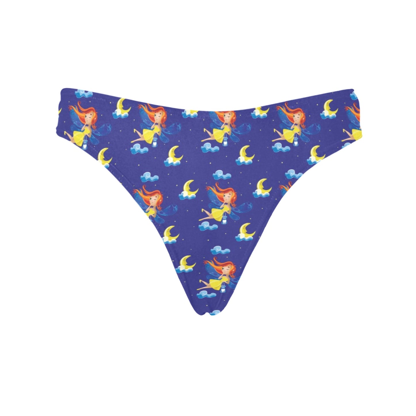 Fairy with Moon Print Pattern Women's Thongs