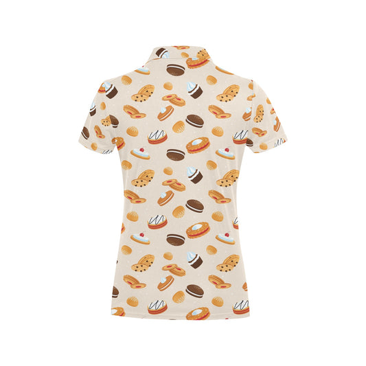 Biscuit Pattern Print Design 01 Women's Polo Shirt