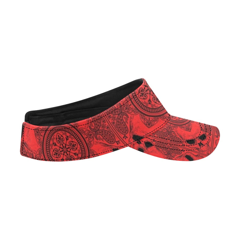 Bandana Red Print Design LKS304 Unisex Sun Visor
