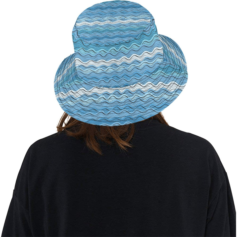 Wave Print Design LKS301 Unisex Bucket Hat
