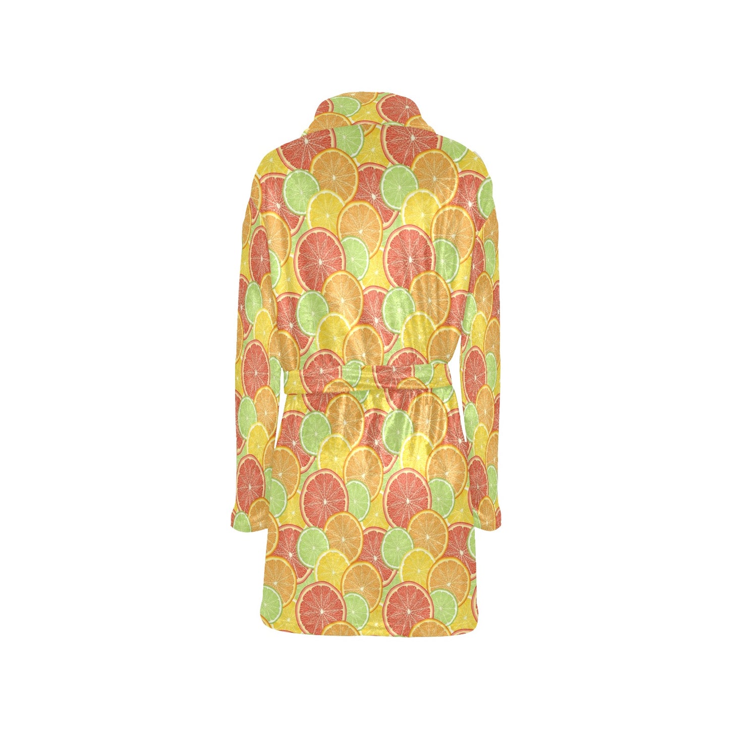 Grapefruit Pattern Print Design GF01 Women's Fleece Robe