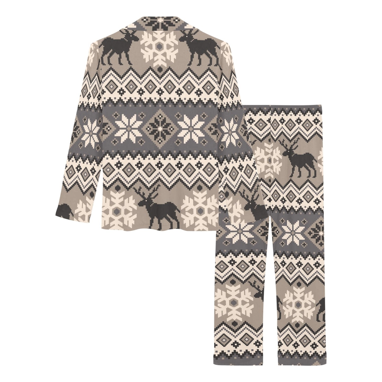 Nordic Pattern Print Design A01 Women's Long Pajama Set