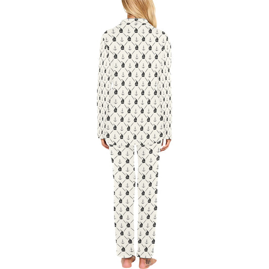 Sailboat Print Design LKS302 Women's Long Pajama Set