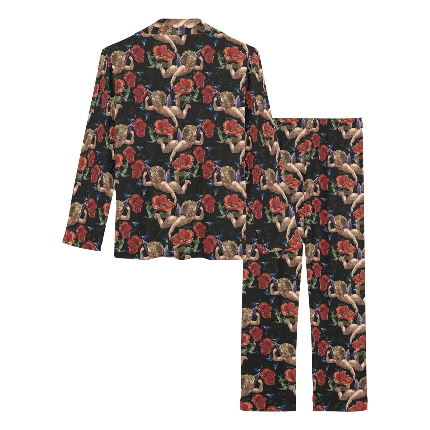 Cupid Pattern Print Design 05 Women's Long Pajama Set