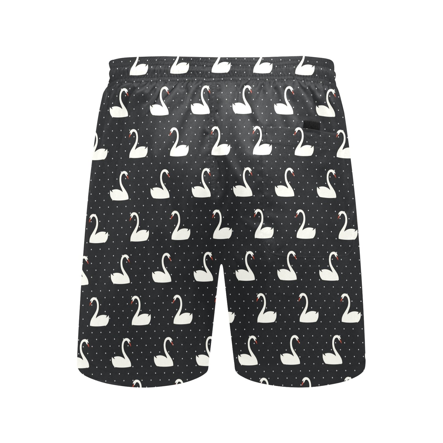 Swan Print Design LKS401 Men's Swim Trunks Beach Shorts