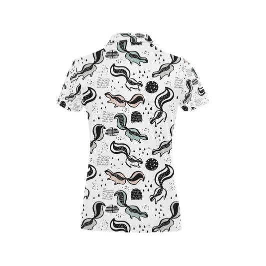Skunk Print Design LKS303 Women's Polo Shirt