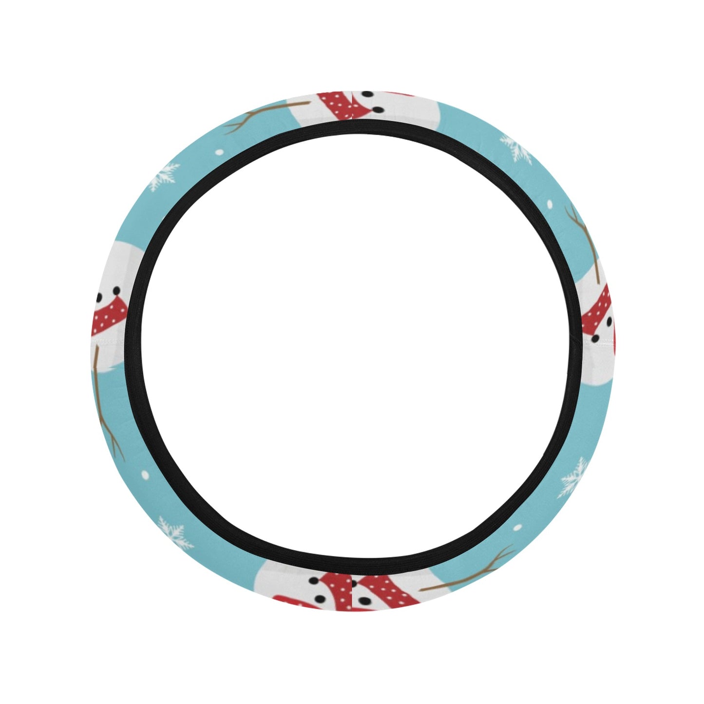 Snowman Print Design LKS304 Steering Wheel Cover with Elastic Edge