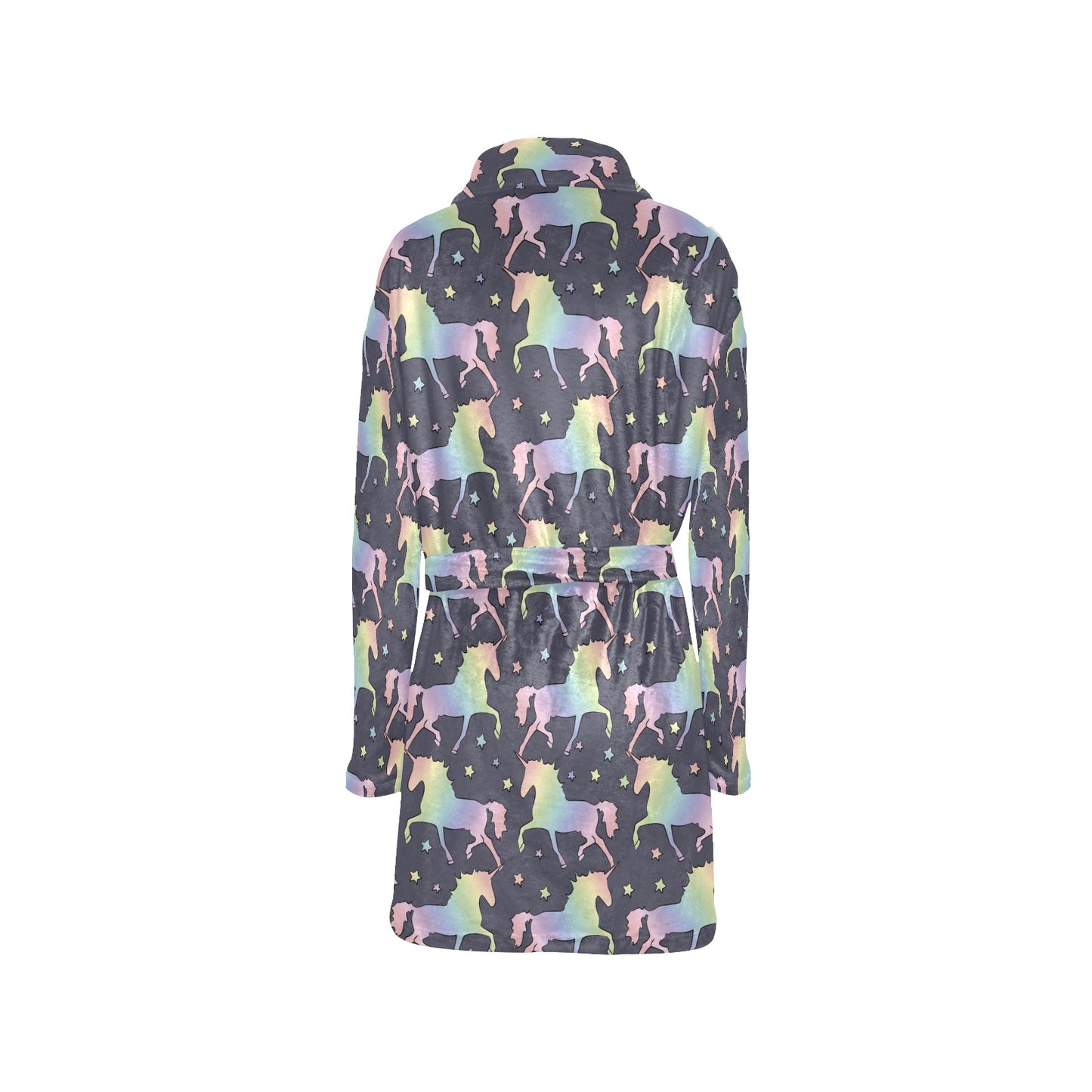 Rainbow Pattern Print Design A05 Women's Fleece Robe
