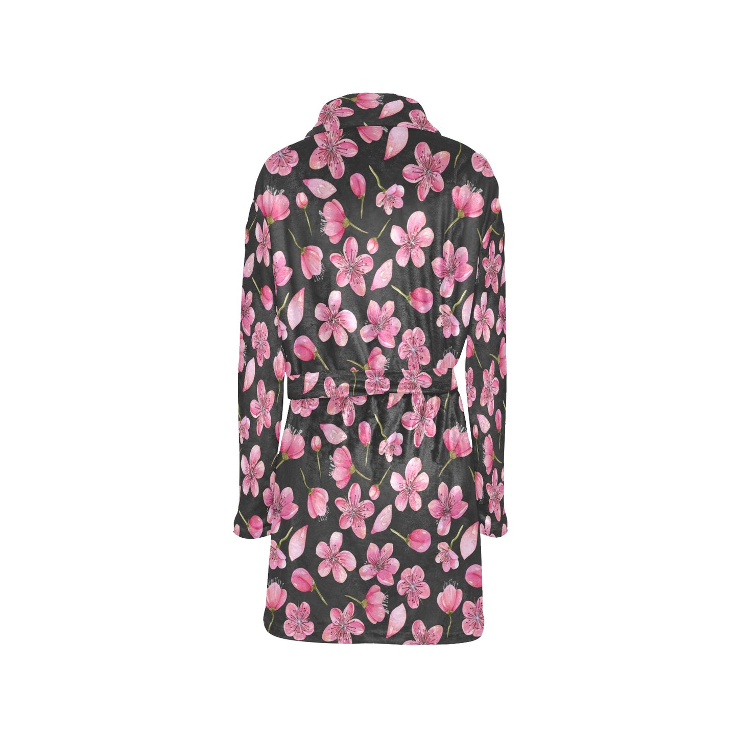 Apple blossom Pattern Print Design AB03 Women's Fleece Robe