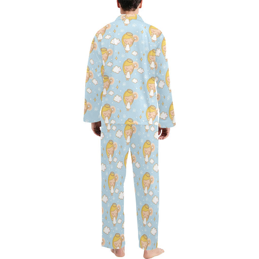 Angel Pattern Print Design 05 Men's Long Pajama Set