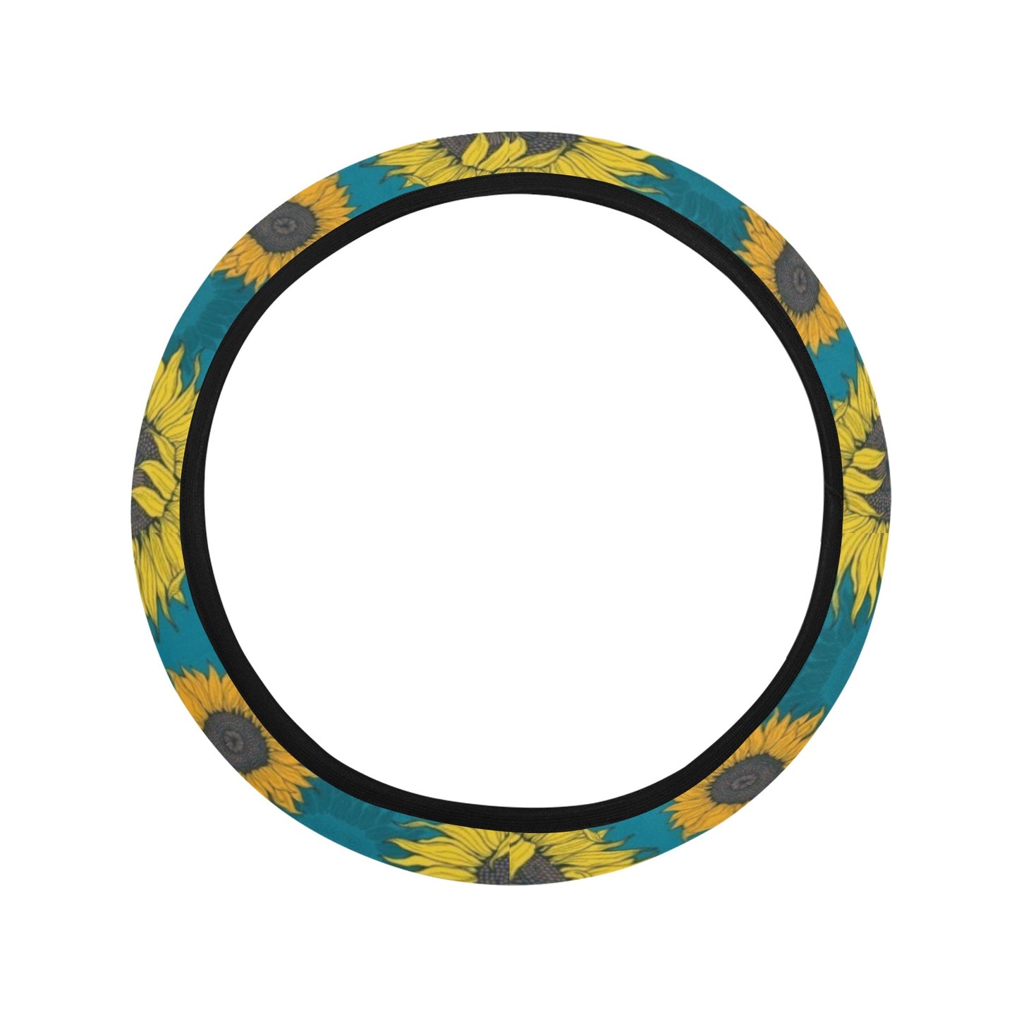 Sunflower Print Design LKS301 Steering Wheel Cover with Elastic Edge