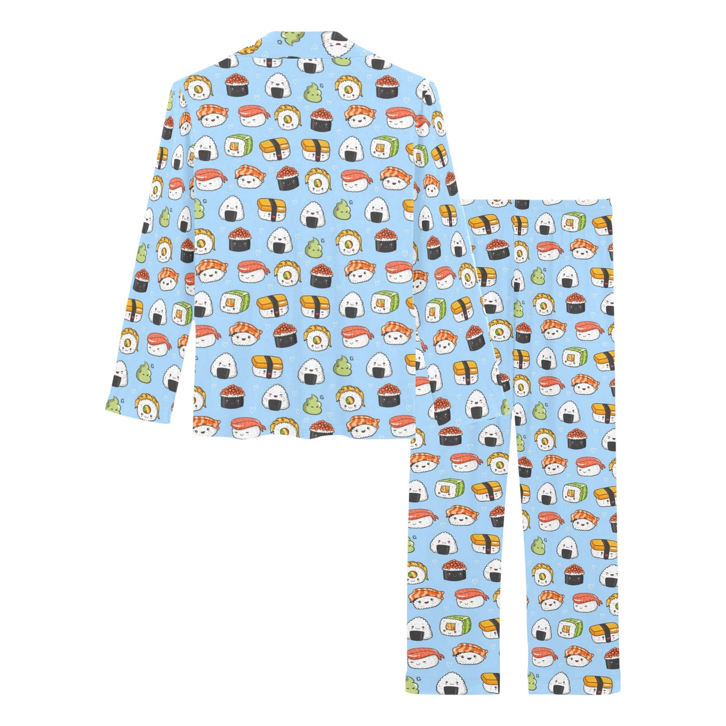 Sushi Cartoon Design Women's Long Pajama Set