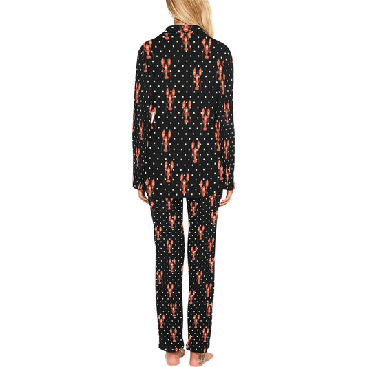 Lobster Print Design LKS401 Women's Long Pajama Set