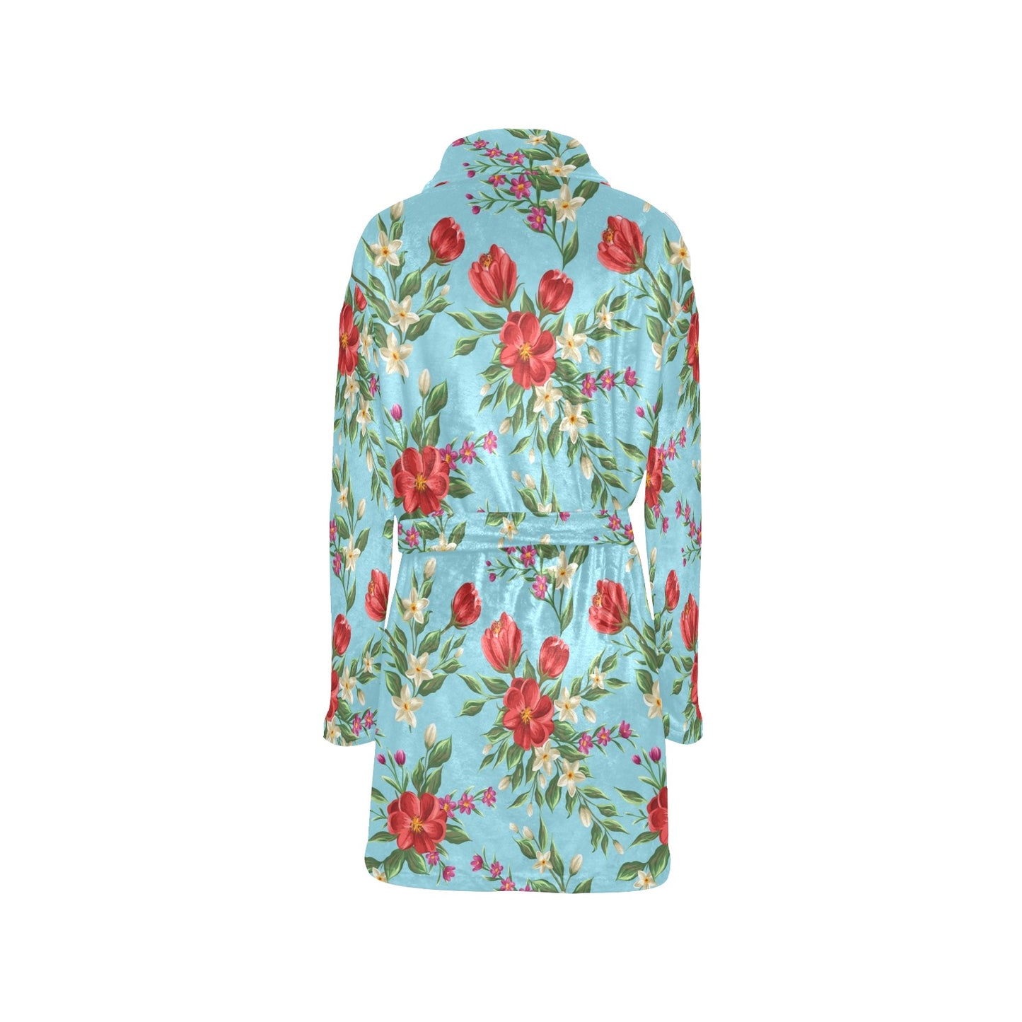 Summer Floral Pattern Print Design SF011 Women's Fleece Robe