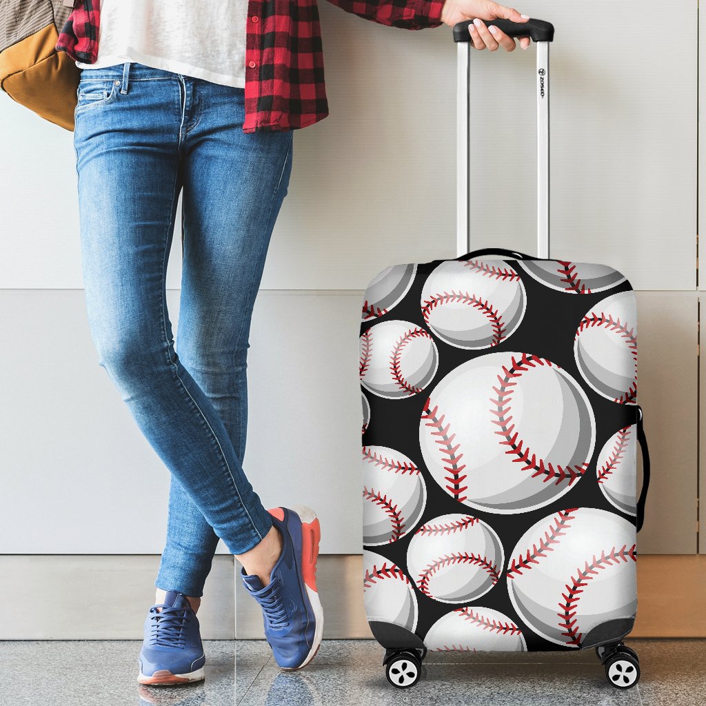 Baseball Black Background Luggage Cover Protector
