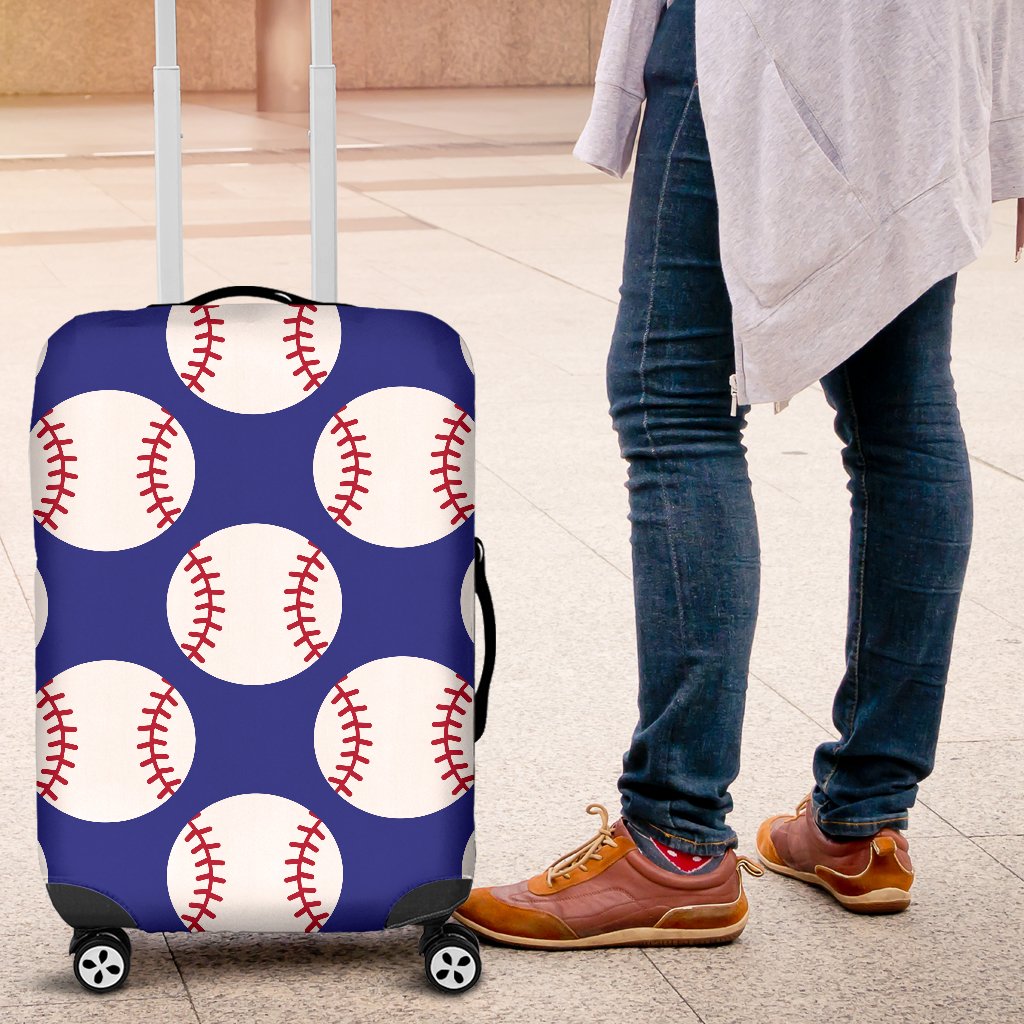 Baseball Blue Background Luggage Cover Protector