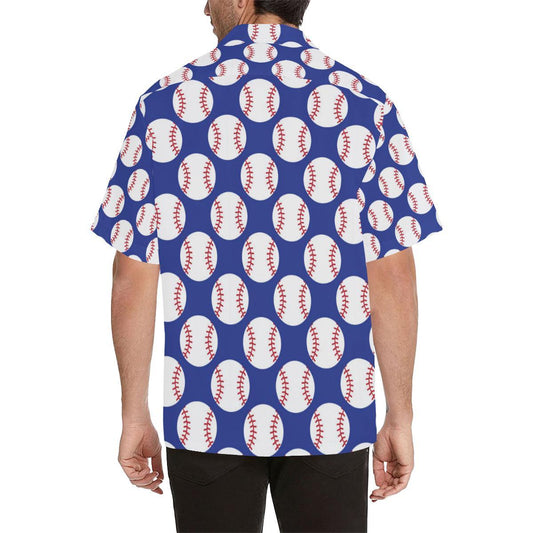 Baseball Blue Background Men Aloha Hawaiian Shirt