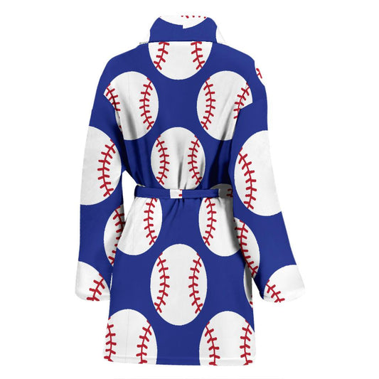 Baseball Blue Background Women Bath Robe-JTAMIGO.COM