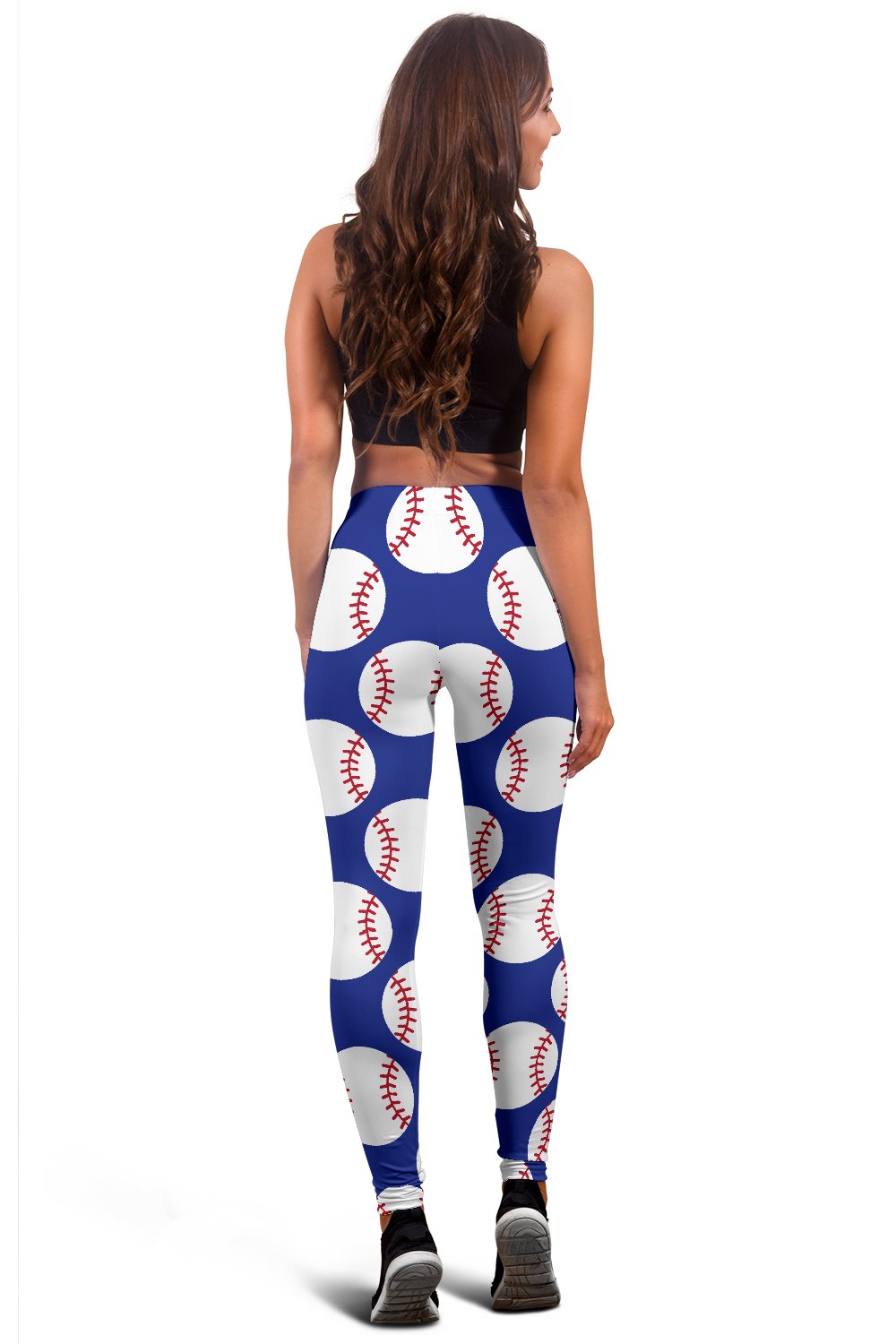 Baseball Blue Background Women Leggings