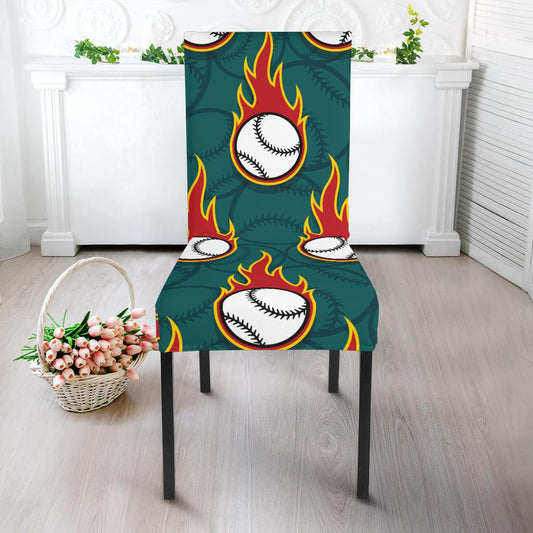 Baseball Fire Print Pattern Dinning Chair Slipper-JTAMIGO.COM