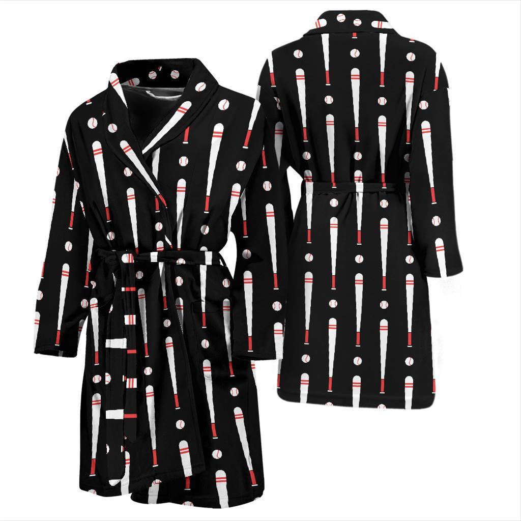 Baseball Pattern Print Design 03 Men Bathrobe-JORJUNE.COM