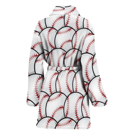 Baseball Pattern Women Bath Robe-JTAMIGO.COM