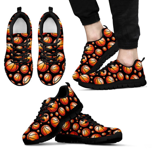 Basketball Black Background Pattern Men Sneakers Shoes