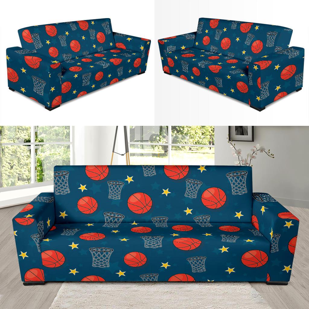 Basketball Classic Print Pattern Sofa Slipcover-JTAMIGO.COM