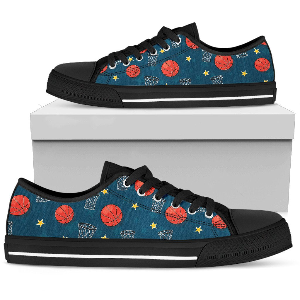 Basketball Classic Print Pattern Women Low Top Shoes