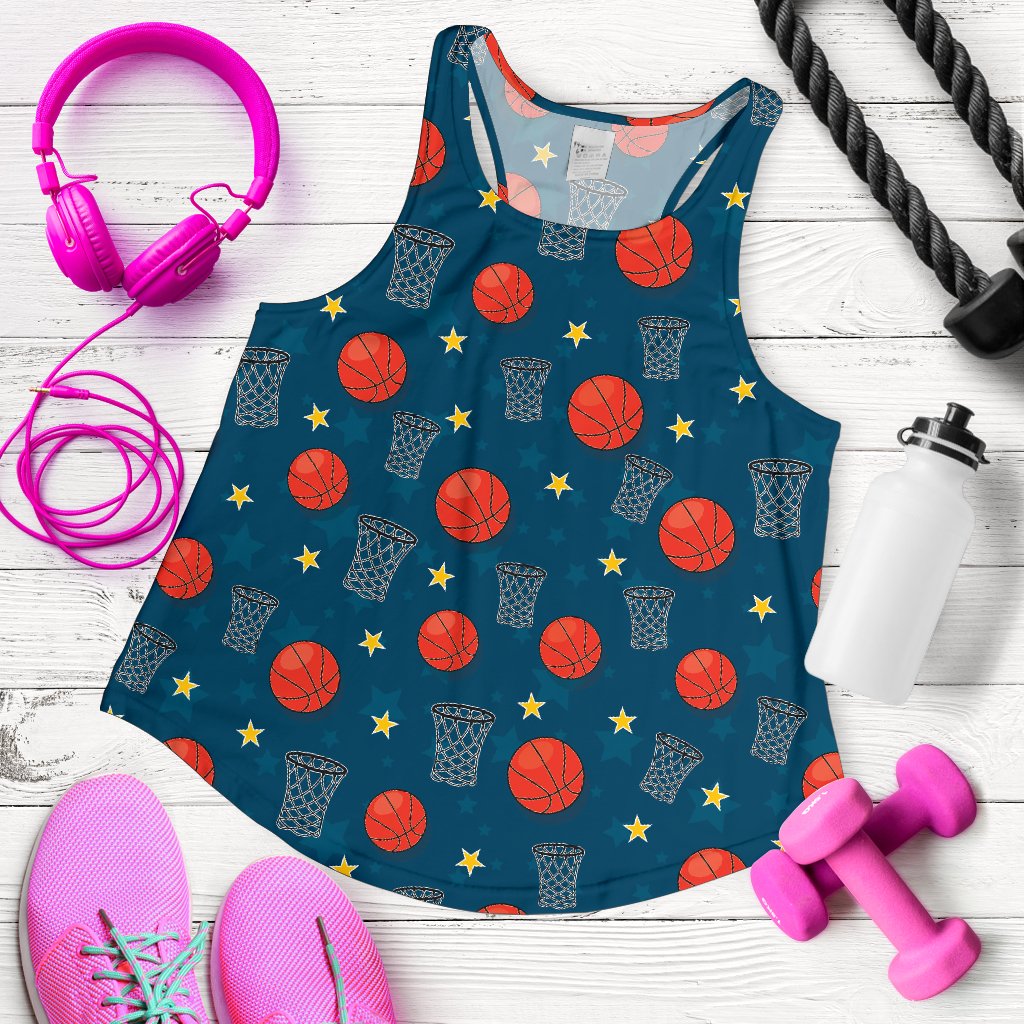 Basketball Classic Print Pattern Women Racerback Tank Top