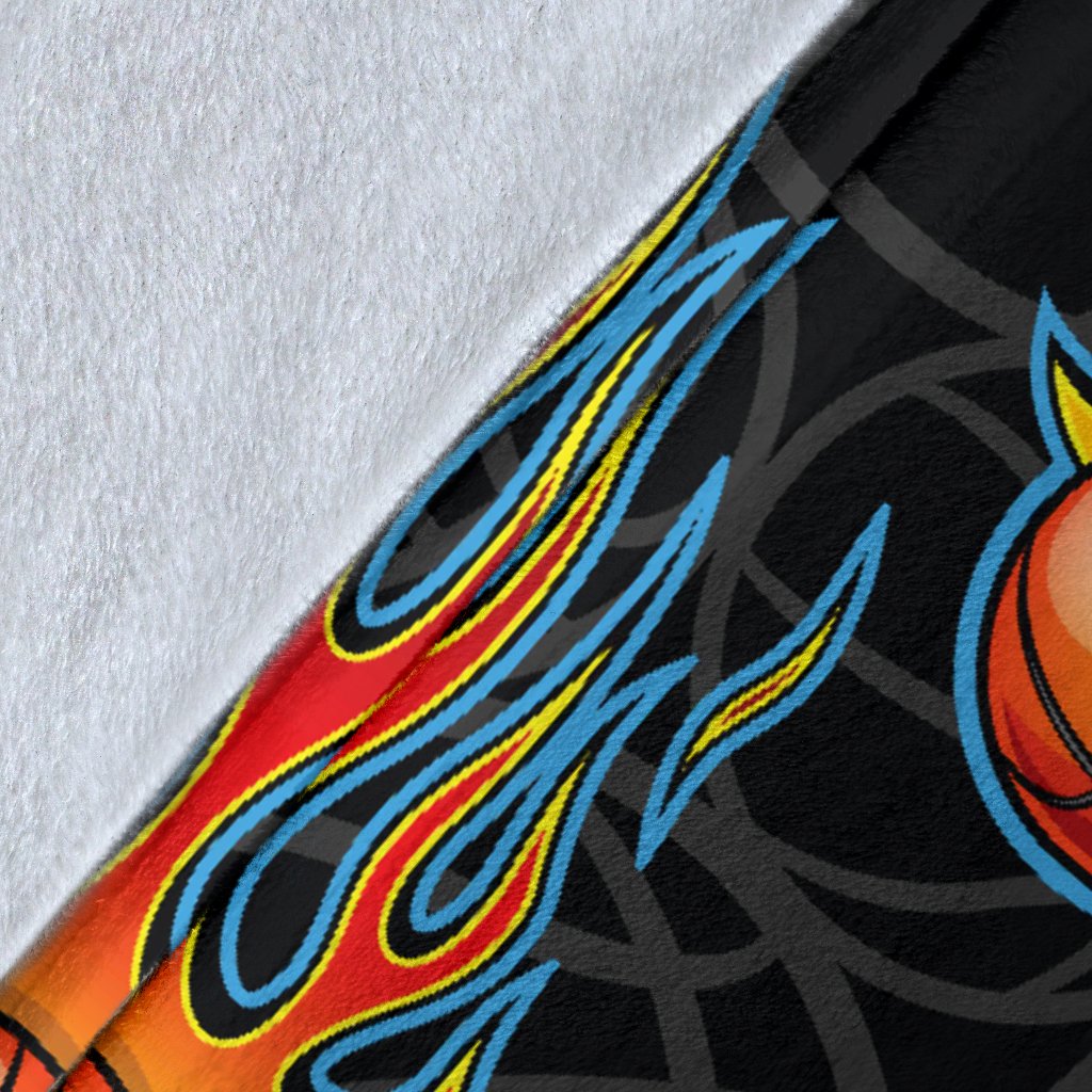 Basketball Fire Print Pattern Fleece Blanket