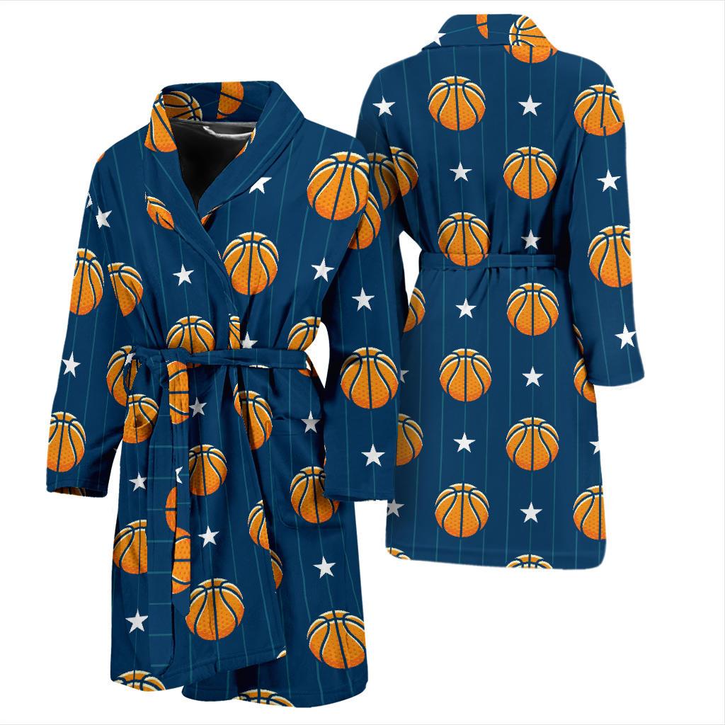 Basketball Star Print Pattern Men Bath Robe-JTAMIGO.COM