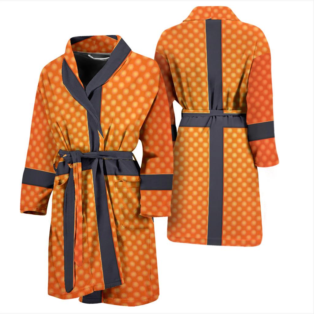 Basketball Texture Print Pattern Men Bath Robe-JTAMIGO.COM