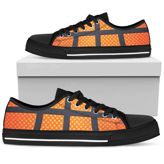 Basketball Texture Print Pattern Women Low Top Shoes