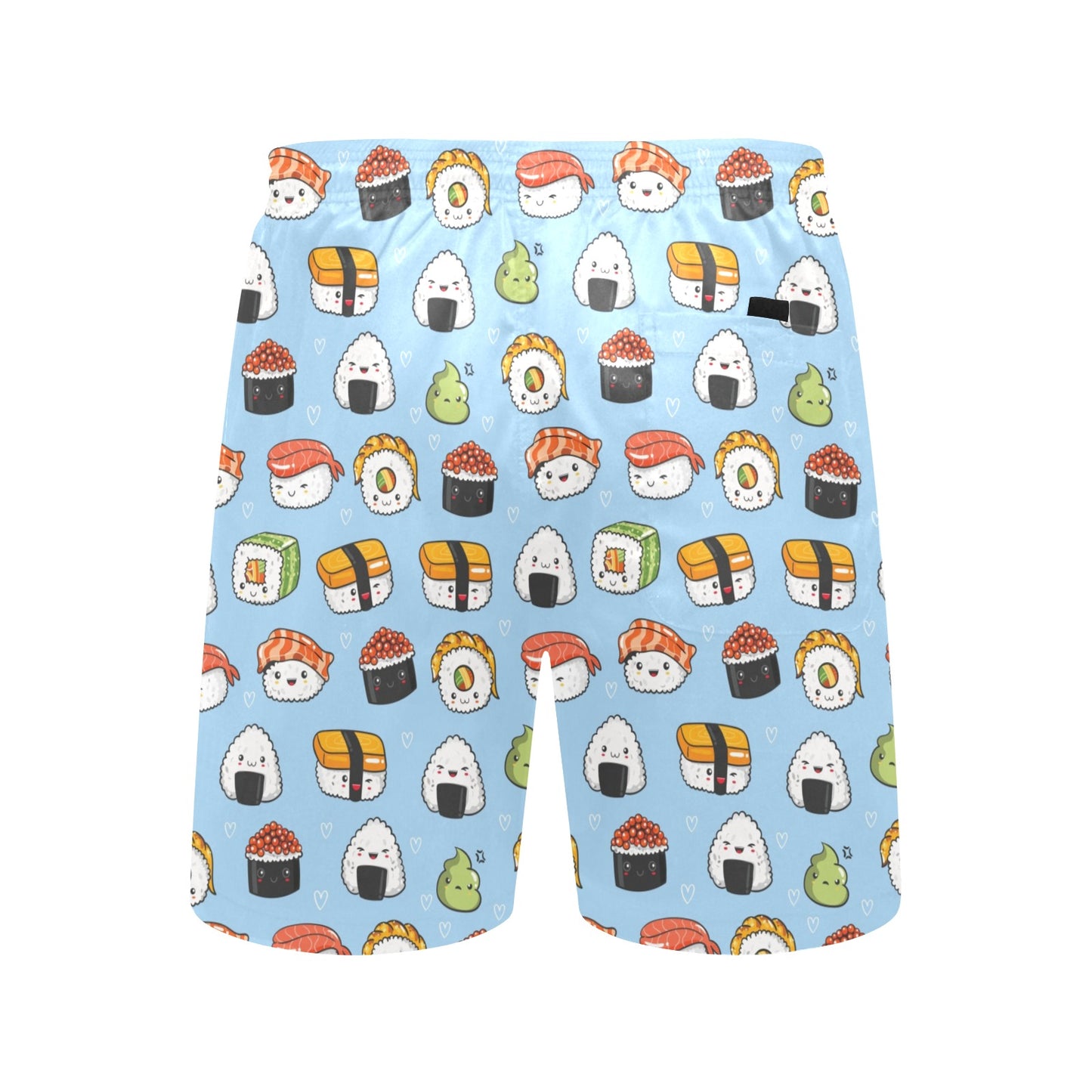 Sushi Print Design LKS303 Men's Swim Trunks Beach Shorts