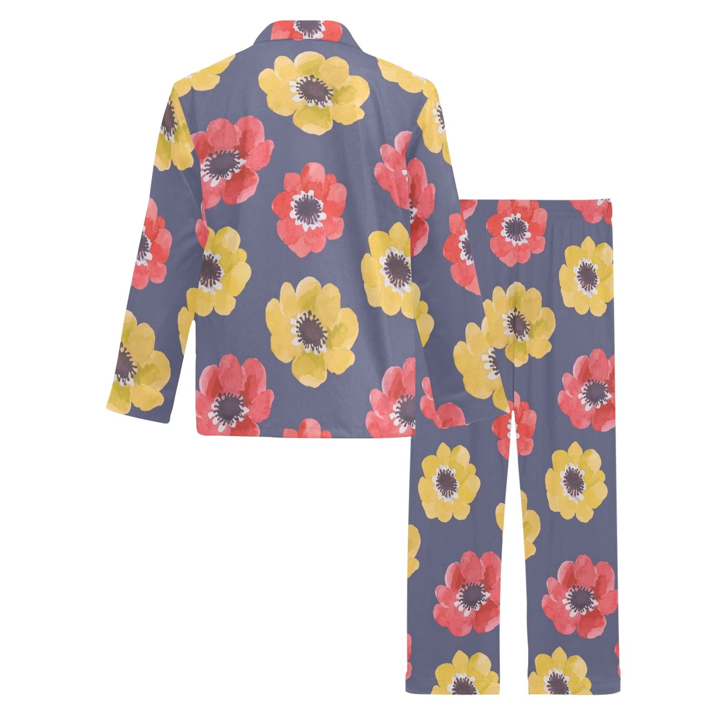 Anemone Pattern Print Design AM010 Men's Long Pajama Set