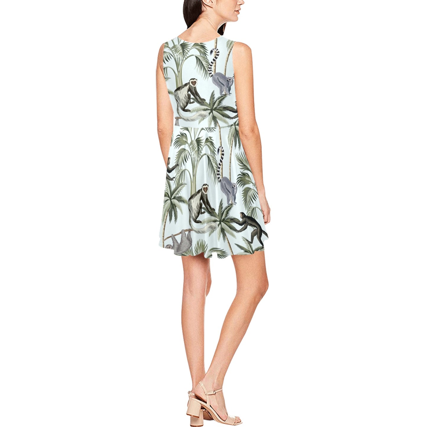 Rainforest Pattern Print Design RF04 Sleeveless Dress
