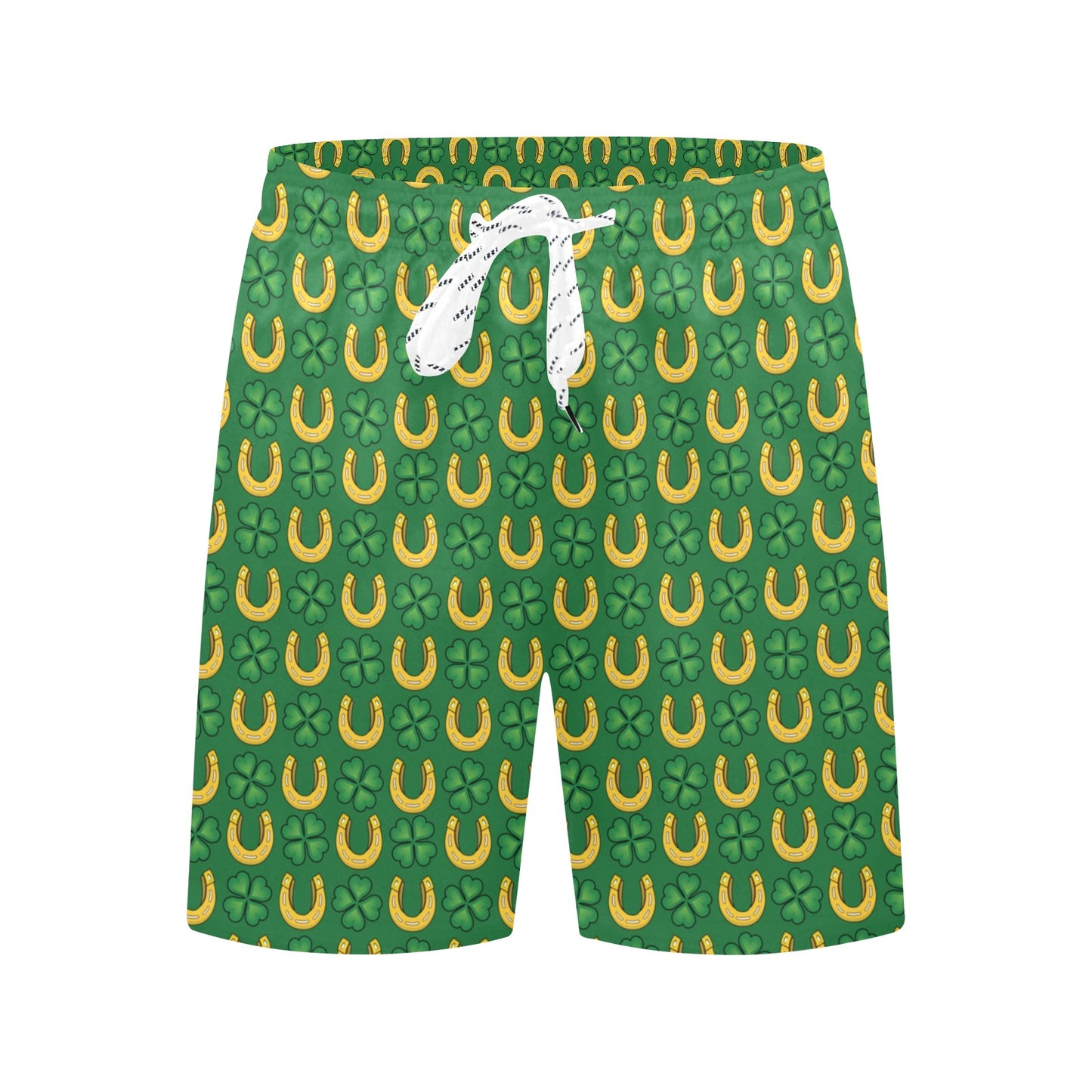 Shamrock Horseshoes Print Pattern Men's Swim Trunks Beach Shorts