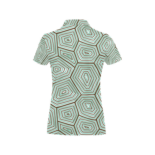 Sea Turtle Skin Print Women's Polo Shirt