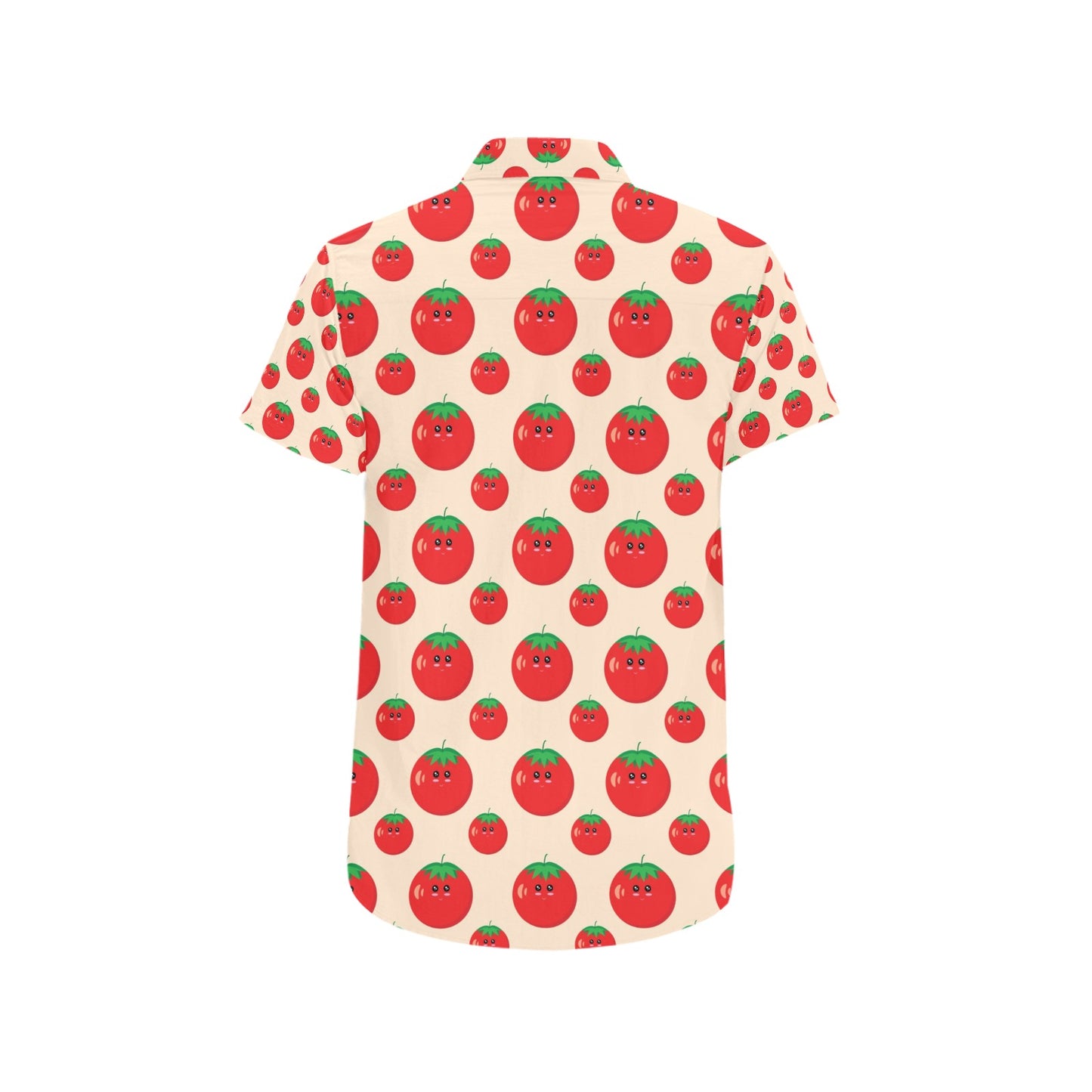 Tomato Print Design LKS308 Men Short Sleeve Button Up Shirt