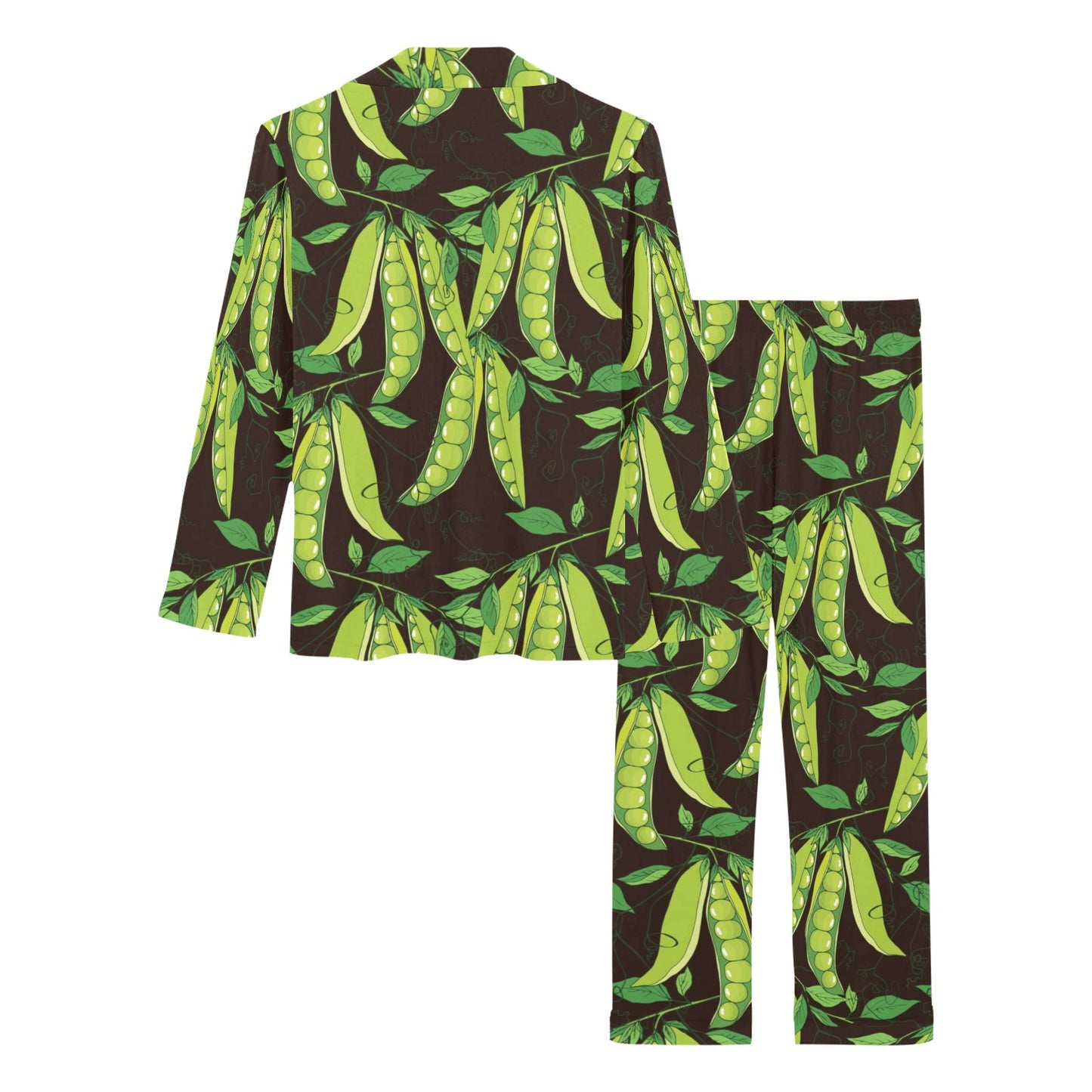Peas Pattern Print Design A03 Women's Long Pajama Set