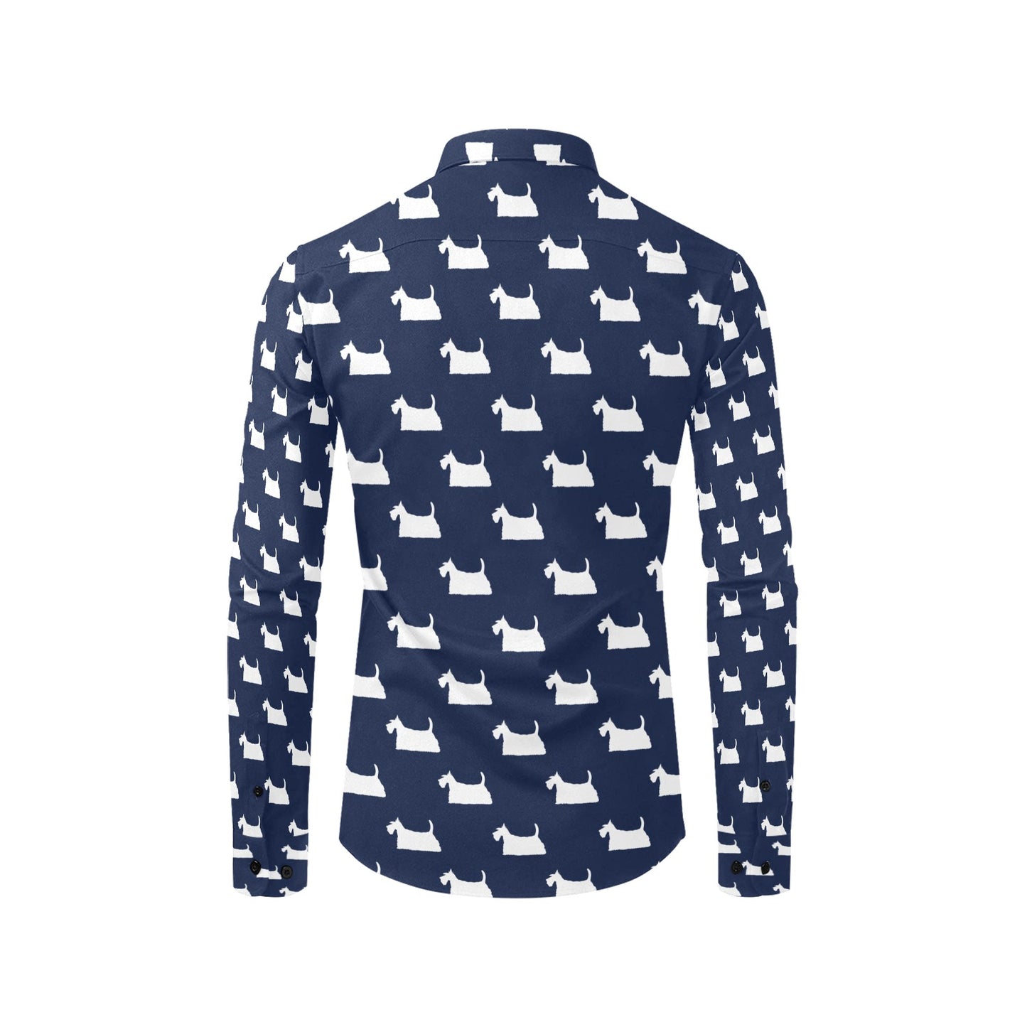 Scottish Terriers Print Design LKS303 Men's Long Sleeve Dress Shirt