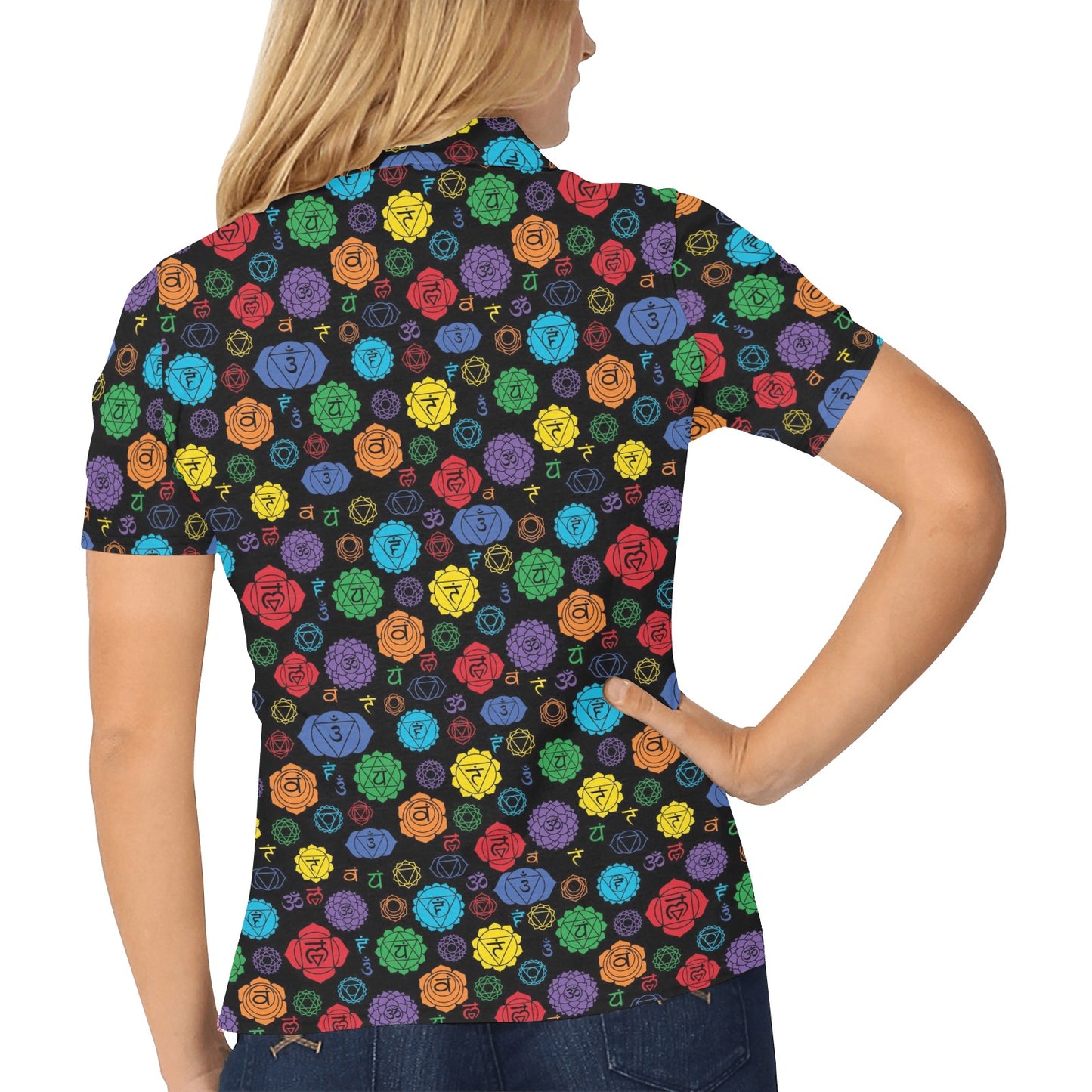 Chakra Pattern Print Design 01 Women's Polo Shirt