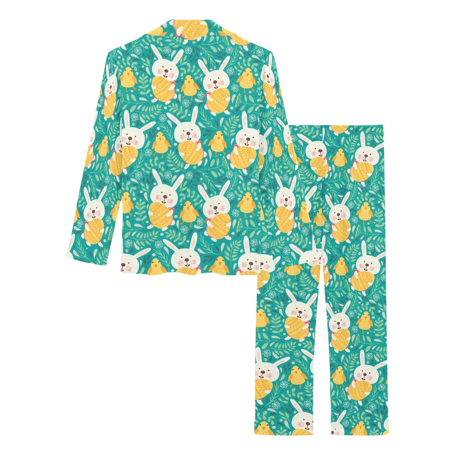 Easter Eggs Pattern Print Design RB02 Women's Long Pajama Set