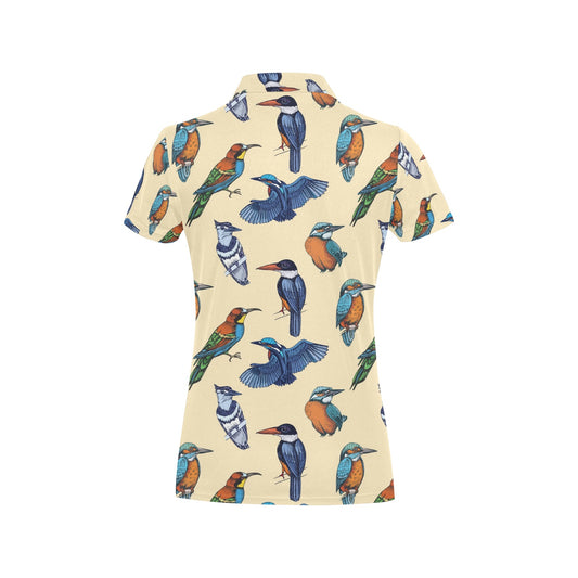Kingfisher Bird Pattern Print Design 04 Women's Polo Shirt