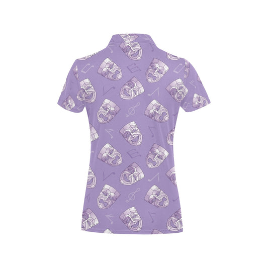 Acting Mask Pattern Print Design 05 Women's Polo Shirt