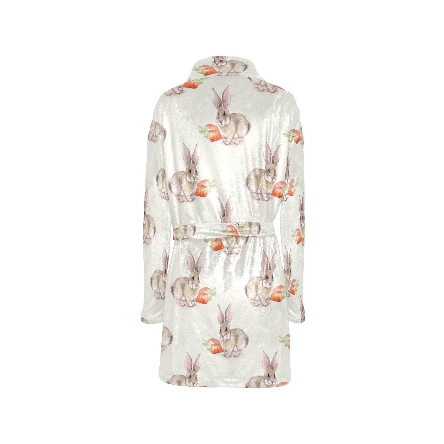 Rabbit Pattern Print Design 01 Women's Fleece Robe