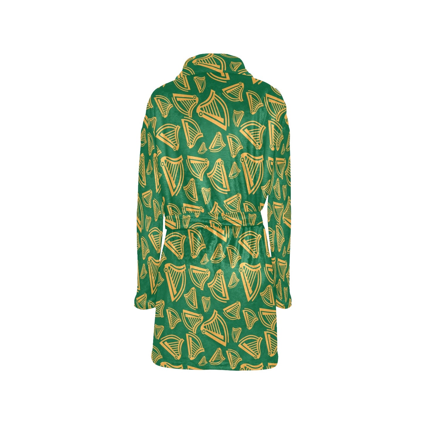 Harp Pattern Print Design 03 Women's Fleece Robe