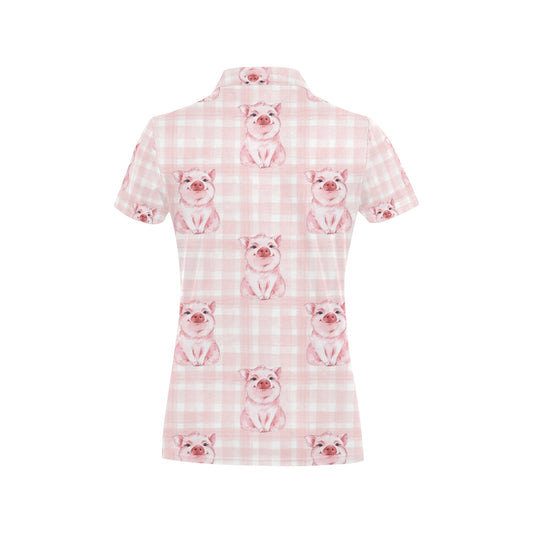 Pig Baby Pattern Print Design 01 Women's Polo Shirt